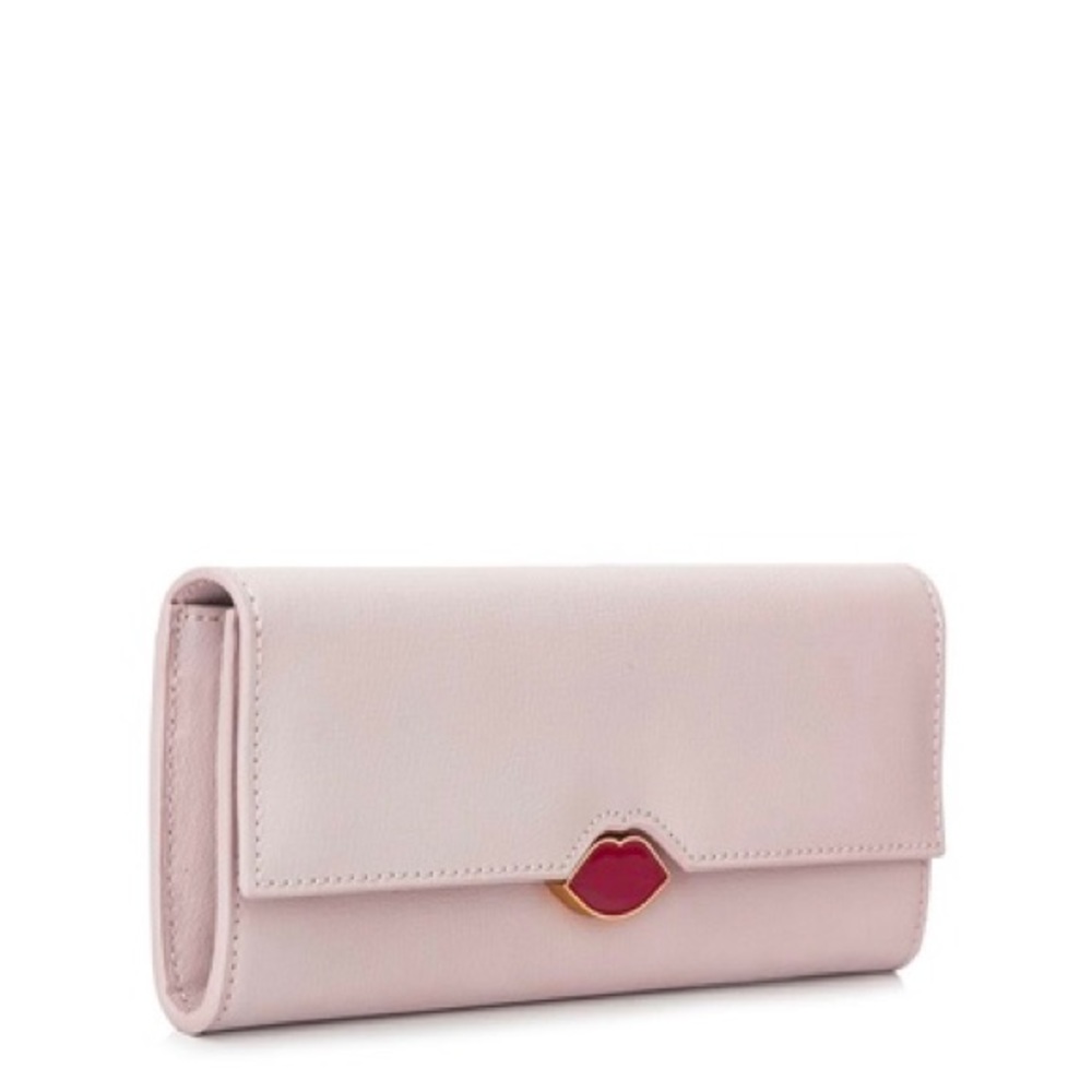 LULU GUINNESS pink lip Cora leather wallet - Picture 7 of 16